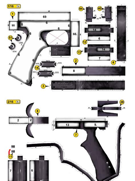 Printable Cardboard Gun Template